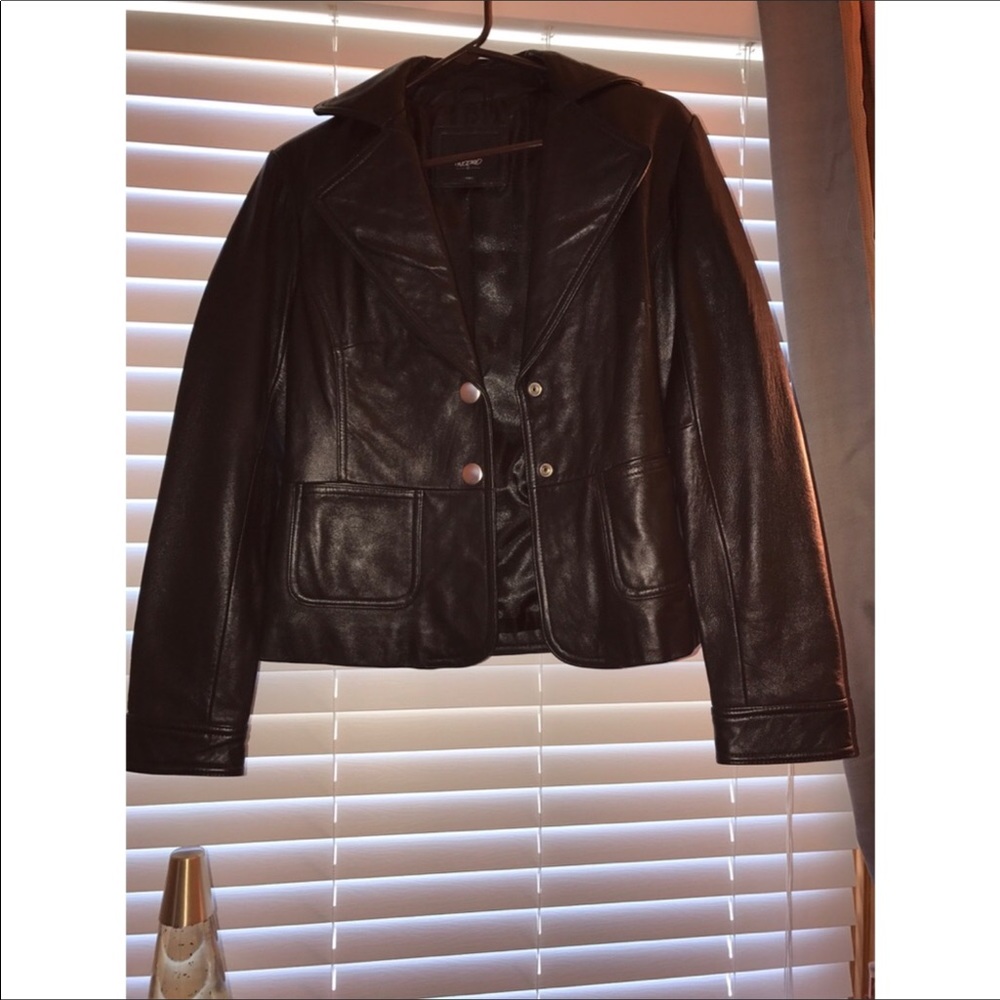 Black leather jacket